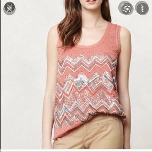 Anthropologie Top — beautiful sequencing and embroidery